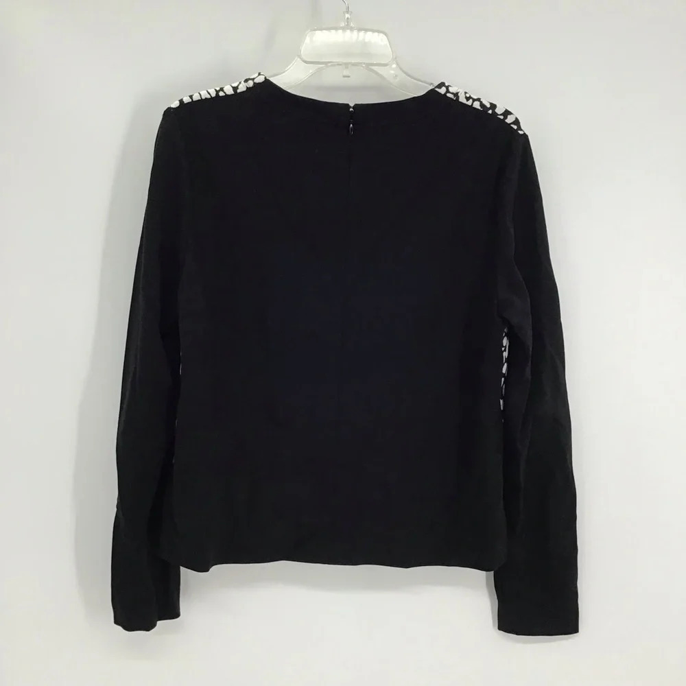Kate Spade NY Leopard Jacquard Panel Top Career Black/White Size Medium - Picture 3 of 8